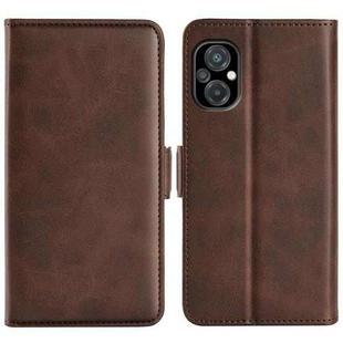 For Xiaomi Poco M5 4G Dual-side Magnetic Buckle Horizontal Flip Leather Phone Case(Brown)