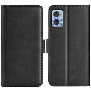 For Motorola Moto E22 / E22i Dual-side Magnetic Buckle Horizontal Flip Leather Phone Case(Black)