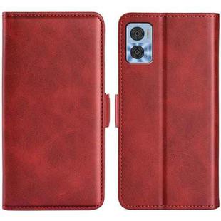 For Motorola Moto E22 / E22i Dual-side Magnetic Buckle Horizontal Flip Leather Phone Case(Red)