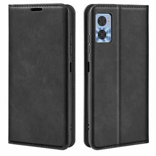 For Motorola Moto E22 / E22i Retro-skin  Magnetic Suction Leather Phone Case(Black)