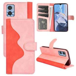 For Motorola Moto E22 / E22i Stitching Horizontal Flip Leather Phone Case(Red)