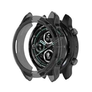 For Ticwatch Pro 3 Ultra TPU Color Transparent Half Wrapped Protective Shell(Transparent Black)