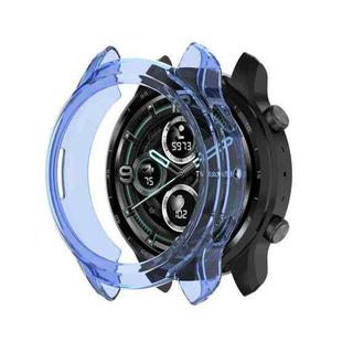 For Ticwatch Pro 3 Ultra TPU Color Transparent Half Wrapped Protective Shell(Transparent Blue)