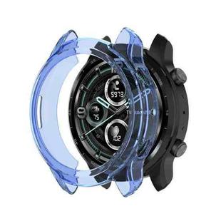 For Ticwatch Pro X TPU Color Transparent Half Wrapped Protective Shell(Transparent Blue)