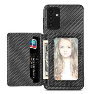 For Samsung Galaxy A13 5G Carbon Fiber Magnetic Card Wallet Bag Phone Case(Black)