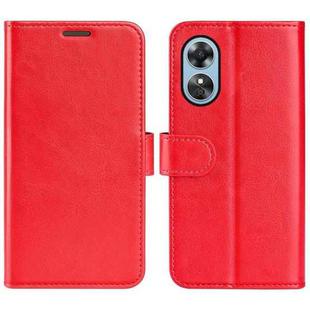 For OPPO A17 R64 Texture Horizontal Flip Leather Phone Case(Red)