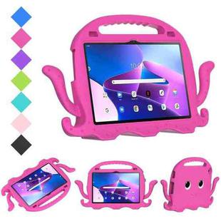 For Lenovo Tab M10 3rd Gen 10.1 TB-328 Octopus Style EVA Hard PC Shockproof Tablet Case with Strap(Rose Red)