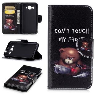 Colored Drawing Pattern Horizontal Flip Leather Case for Huawei Y3 2017, with Holder & Card Slots & Wallet(Bear)