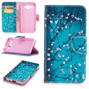 Colored Drawing Pattern Horizontal Flip Leather Case for Huawei Y3 2017, with Holder & Card Slots & Wallet(Plum Blossom)