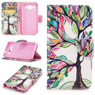 Colored Drawing Pattern Horizontal Flip Leather Case for Huawei Y3 2017, with Holder & Card Slots & Wallet(Tree of Life)