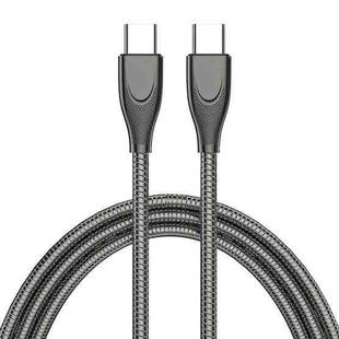 ENKAY ENK-CB129 PD 65W Type-C to Type-C Carbon Steel Hose Spring Fast Charging Data Cable, Length 1m(Black)