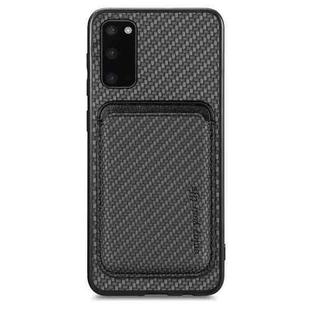 For Samsung Galaxy S20 Carbon Fiber Leather Card Magsafe Magnetic Phone Case(Black)