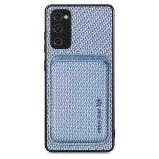 For Samsung Galaxy S20 FE Carbon Fiber Leather Card Magsafe Magnetic Phone Case(Blue)
