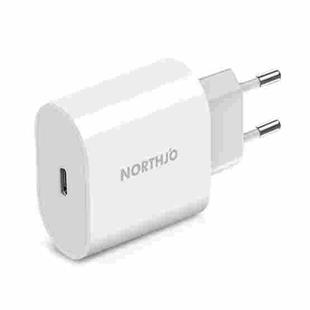 NORTHJO NOPD2000 PD 20W USB-C / Type-C Single Port Fast Wall Charger, Plug Type:EU Plug(White)
