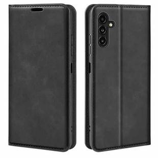 For Samsung Galaxy A14 5G Retro-skin Magnetic Suction Leather Phone Case(Black)