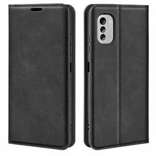 For Nokia G60 5G Retro-skin Magnetic Suction Leather Phone Case(Black)