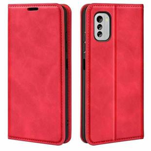 For Nokia G60 5G Retro-skin Magnetic Suction Leather Phone Case(Red)