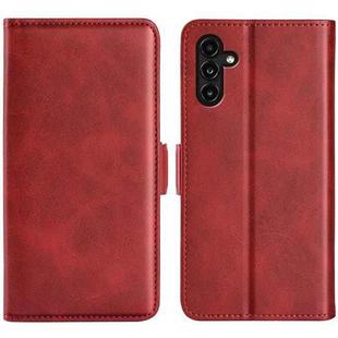 For Samsung Galaxy A14 5G Dual-side Magnetic Buckle Leather Phone Case(Red)
