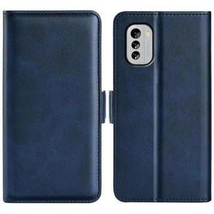 For Nokia G60 / G40 Fusion Dual-side Magnetic Buckle Leather Phone Case(Dark Blue)