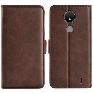 For Nokia C21 Dual-side Magnetic Buckle Leather Phone Case(Brown)