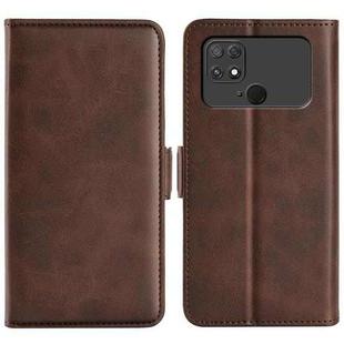 For Xiaomi Poco C40 Dual-side Magnetic Buckle Leather Phone Case(Brown)