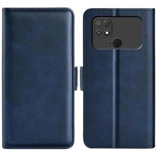 For Xiaomi Poco C40 Dual-side Magnetic Buckle Leather Phone Case(Dark Blue)