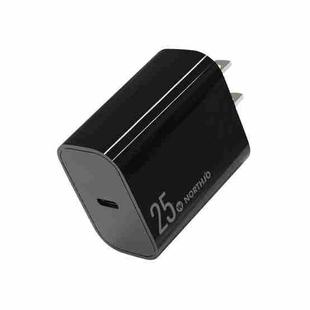 NORTHJO NOPD2501 PD 25W USB-C / Type-C Single Port Fast Charger, Plug Type:US Plug(Black)