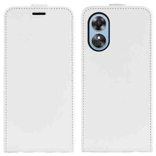 For OPPO A17 R64 Texture Vertical Flip Leather Phone Case(White)