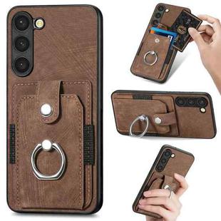 For Samsung Galaxy S20 Retro Skin-feel Ring Card Wallet Phone Case(Brown)