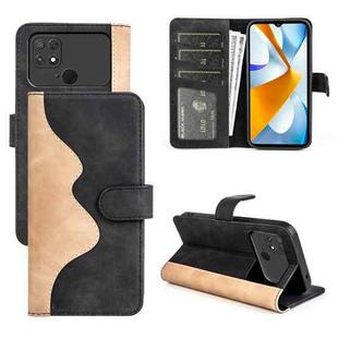 For Xiaomi Poco C40 Stitching Horizontal Flip Leather Phone Case(Black)