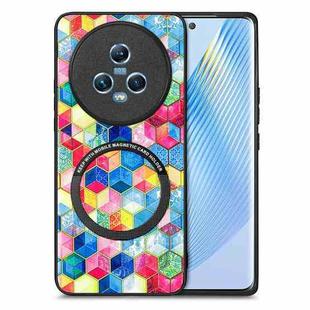 For Honor Magic5 Colored Drawing Leather Skin Magnetic Back Cover Phone Case(Magic Space)