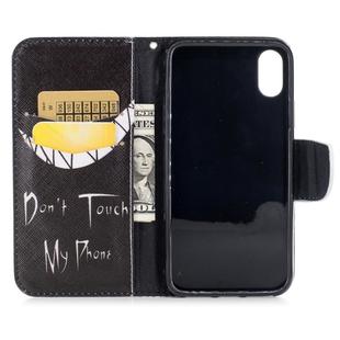 Colored Drawing Pattern Horizontal Flip Leather Case for Iphone  Xs Max,with Holder & Card Slots & Wallet(Smirk)