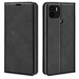 For Xiaomi Redmi A1+ Retro-skin Magnetic Suction Leather Phone Case(Black)
