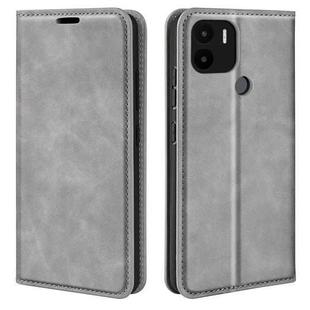 For Xiaomi Redmi A1+ Retro-skin Magnetic Suction Leather Phone Case(Grey)