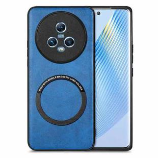 For Honor Magic 5 Solid Color Leather Phone Case(Blue)