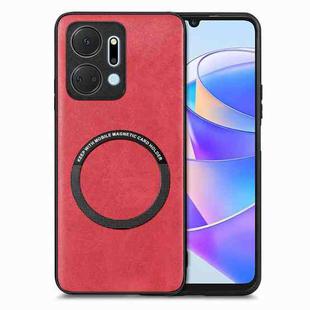 For Honor X7A Solid Color Leather Phone Case(Red)