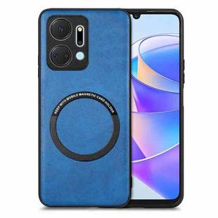 For Honor X7A Solid Color Leather Phone Case(Blue)