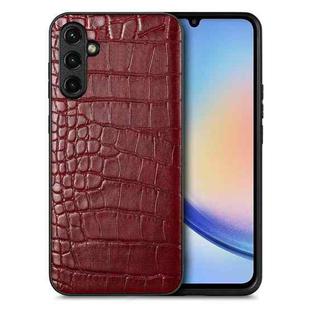 For Samsung Galaxy A34 5G Crocodile Grain Leather Back Cover Phone Case(Red)