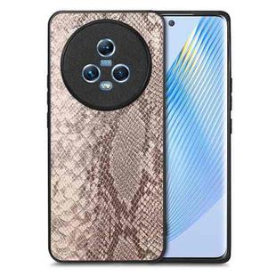 For Honor Magic5 Snakeskin Leather Back Cover Phone Case(Gray)