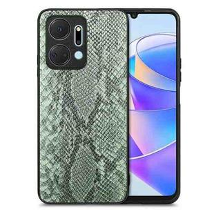 For Honor X7A Snakeskin Leather Back Cover Phone Case(Green)