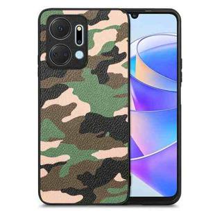 For Honor X7A Camouflage Leather Back Cover Phone Case(Green)