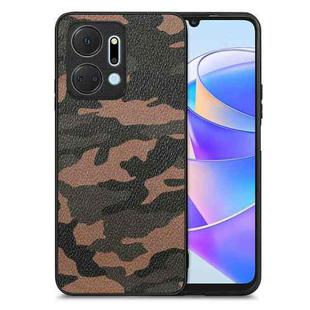 For Honor X7A Camouflage Leather Back Cover Phone Case(Brown)