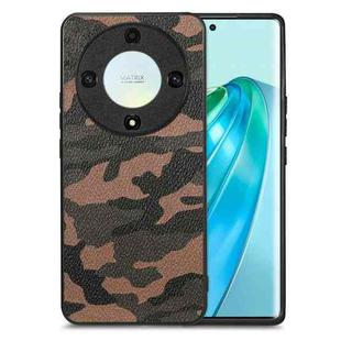 For Honor X9A Camouflage Leather Back Cover Phone Case(Brown)