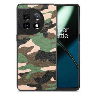 For OnePlus 11 Camouflage Leather Back Cover Phone Case(Green)