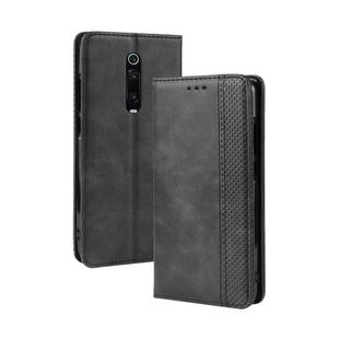 Magnetic Buckle Retro Crazy Horse Texture Horizontal Flip Leather Case for Xiaomi Redmi K20 /K20 Pro , with Holder & Card Slots & Photo Frame(Black)
