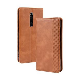 Magnetic Buckle Retro Crazy Horse Texture Horizontal Flip Leather Case for Xiaomi Redmi K20 /K20 Pro , with Holder & Card Slots & Photo Frame(Brown)