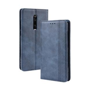 Magnetic Buckle Retro Crazy Horse Texture Horizontal Flip Leather Case for Xiaomi Redmi K20 /K20 Pro , with Holder & Card Slots & Photo Frame(Blue)