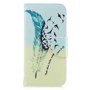 Colored Drawing Pattern Horizontal Flip Leather Case for Iphone  7Plus&8Plus,with Holder & Card Slots & Wallet(Feather Bird)
