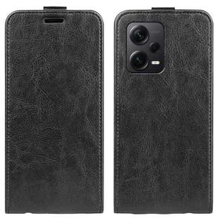 For Xiaomi Redmi Note 12 Pro+ Global R64 Texture Vertical Flip Leather Phone Case(Black)
