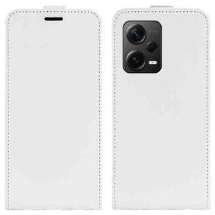 For Xiaomi Redmi Note 12 Pro+ Global R64 Texture Vertical Flip Leather Phone Case(White)
